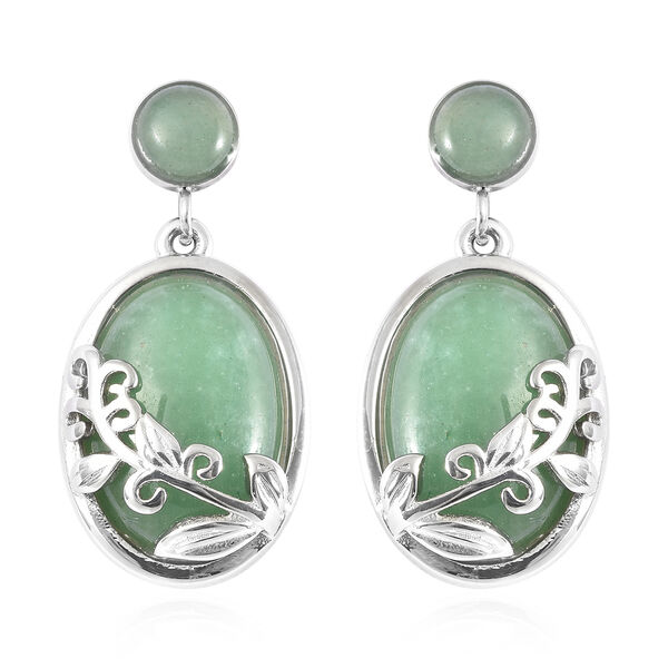 Gr&uuml;ner Aventurin Ohrh&auml;nger Edelstahl ca. 28,00 ct&nbsp;