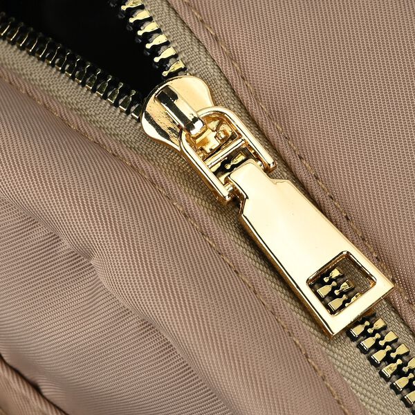 Moderner Kunstleder Rucksack in Steppoptik mit RFID-Schutz, Beige image number 6