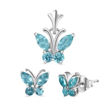 Paraiba-Apatit Schmuckset - 1,68 ct.