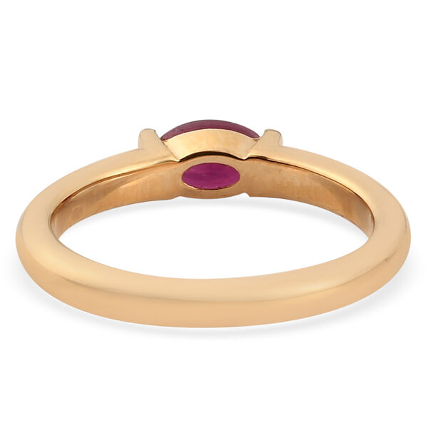 Afrikanischer Rubin Solitär Ring 925 Silber 585 Vergoldet image number 6