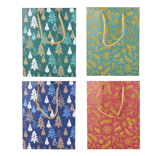 12er-Set Geschenktüten, Weihnachtsmotiv, Größe S (18x10x23 cm), M (32x12x26 cm), und L (31x12x42 cm), Mehrfarbig  image number 0