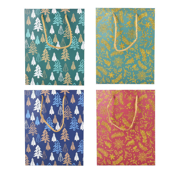 12er-Set Geschenkt&uuml;ten, Weihnachtsmotiv, Gr&ouml;&szlig;e S (18x10x23 cm), M (32x12x26 cm), und L (31x12x42 cm), Mehrfarbig&nbsp;