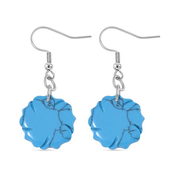 Handgeschnitzte, blaue Howlit-Ohrringe - 25 ct. image number 4