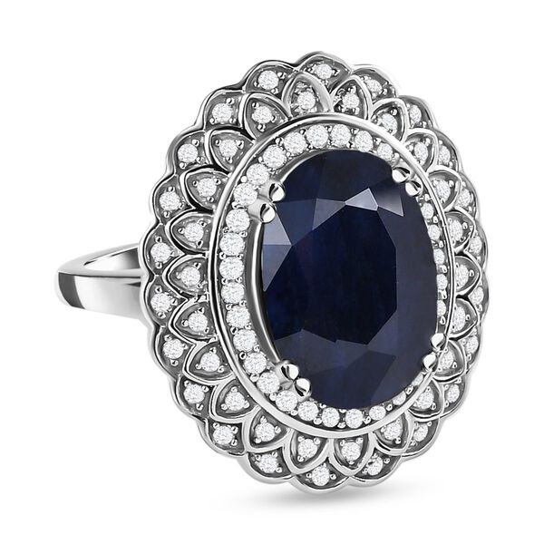 Diffundierter, blauer Saphir und Zirkon-Ring - 7,32 ct. image number 0