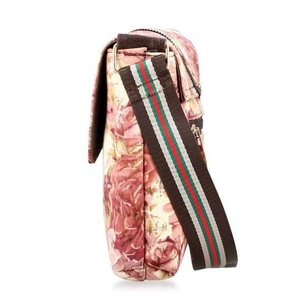 "double partioned printed sling bag 9x8"" 23x20 cms Peach" image number 6