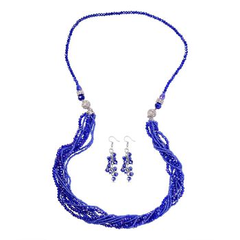 Blaues und wei&szlig;es Kristall-Schmuckset - 247 ct.