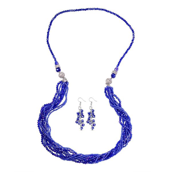 Blaues und wei&szlig;es Kristall-Schmuckset - 247 ct.