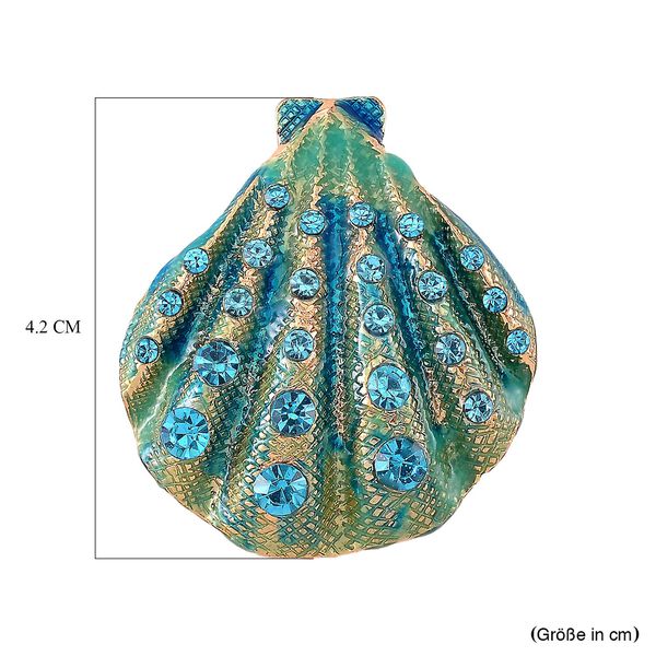 Blauer Kristall Brosche emailliert image number 5