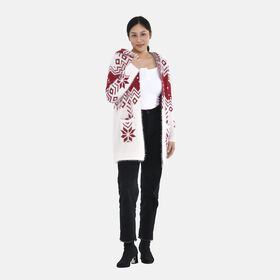 Winter-Kapuzenpullover mit 2 Taschen, Weiß Winter-Kapuzenpullover mit 2 Taschen, Weiß