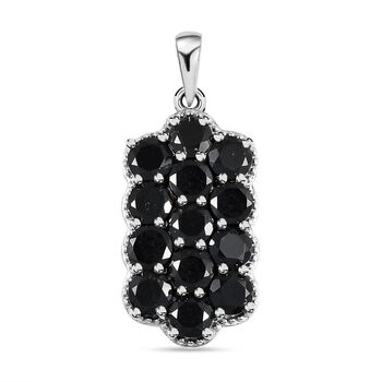 Schwarzer Turmalin Anh&auml;nger, 925 Silber platiniert ca. 3.62 ct