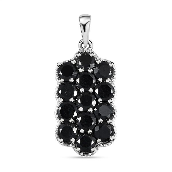 Schwarzer Turmalin Anh&auml;nger, 925 Silber platiniert ca. 3.62 ct