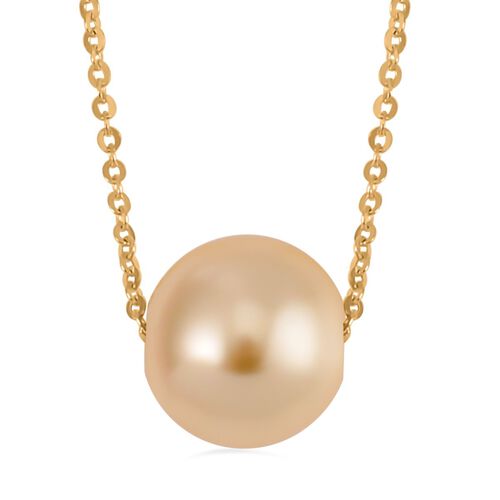 Goldene Muschelkernperle Halskette ca. 43 cm 925 Silber vergoldet image number 0
