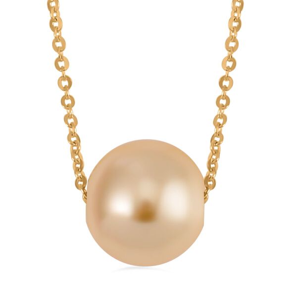 Goldene Muschelkernperle Halskette ca. 43 cm 925 Silber vergoldet