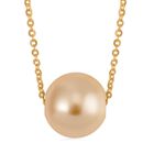 Goldene Muschelkernperle Halskette ca. 43 cm 925 Silber vergoldet