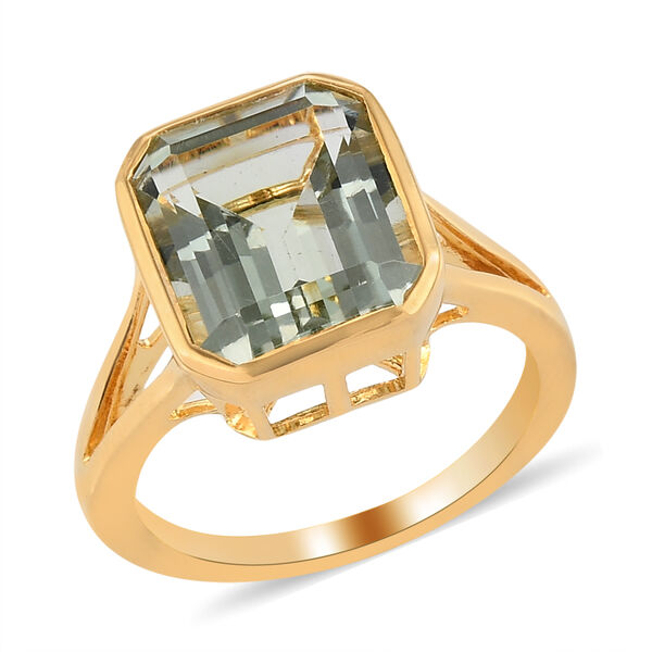 Prasiolith Solitär Ring in Silber, 4,19 ct. image number 3