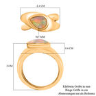 Natürlicher Äthiopischer Opal Solitär Ring 925 Silber 585 Vergoldet image number 6
