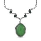 Grüne Aventurin und neongrüne Kristall-Halskette, 50 cm - 10 ct. image number 0