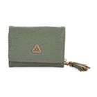 "Life style Color:green /Profile:Wallet With RFID wall(exterior):PU Lining(interior): polyester; Pockets(exterior):Zipped-1;Button-1,Pockets(interior):Card slot-5 Measurement:22.5*11cm "
