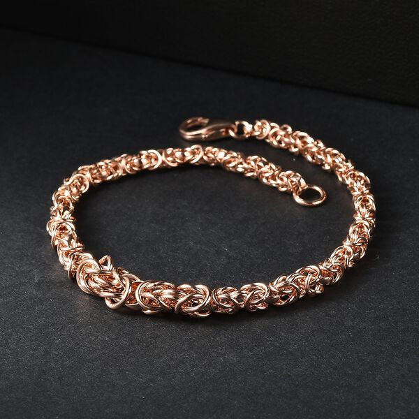 Handgefertigte Verlaufs K&ouml;nigskette Armband ca. 19 cm, 925 Silber 750 Ros&eacute;gold Vermeil ca. 9,51g image number 2