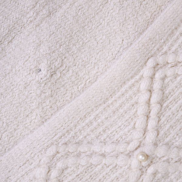 Strickschal mit Quasten und Perlen, Beige image number 1