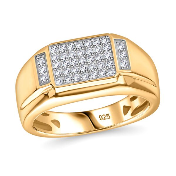 Moissanit Ring, 925 Silber vergoldet - 0,41 ct. image number 4