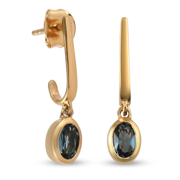 London Blau Topas Ohrh&auml;nger 925 Silber vergoldet ca. 1,02 ct&nbsp; image number 4