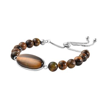 Flexibles gelbes Tigerauge Bolo-Armband, 15-22 cm - 68,50 ct.