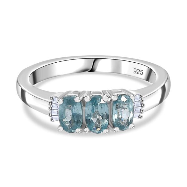 AA Aqua Kyanit und Diamant Ring - 0,96 ct. image number 0
