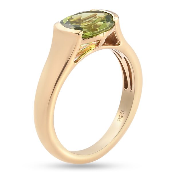 Peridot Solit&auml;r Ring 925 Silber 585 Vergoldet image number 6