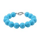 Sleeping-Beauty-Türkis-Farbe Muschelperle Armband, ca. 19 cm Reiner Edelstahl
