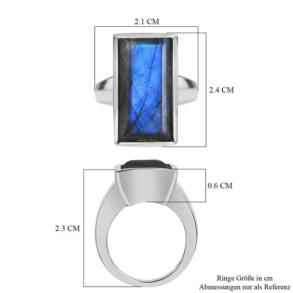 AAA Labradorit Ring, 316L Edelstahl (Gr&ouml;&szlig;e 21.00) ca. 11.88 ct image number 8