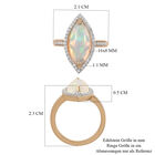 Natürlicher Äthiopischer Opal und Zirkon Halo Ring 925 Silber Gelbgold Vermeil image number 6