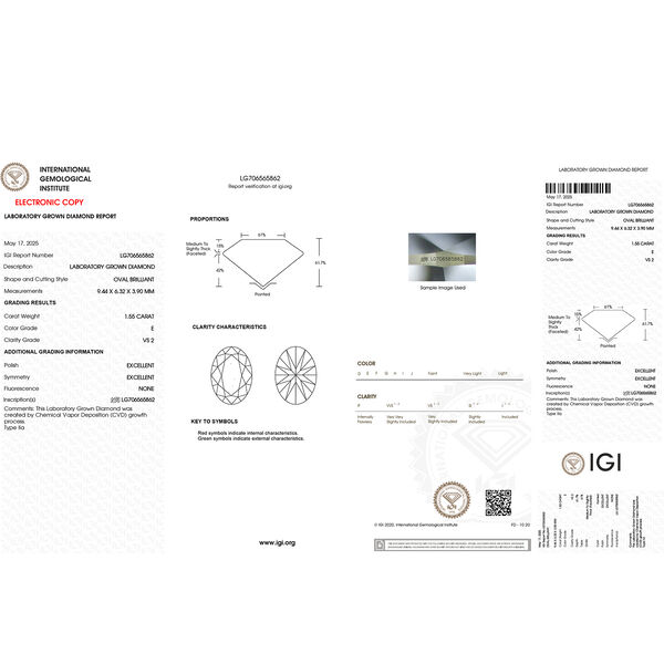 LUXURIANT DIAMOND - Lab Grown Diamant VS-EF IGI zertifiziert Ring, 950 Platin (Größe 17.00) ca. 2.50 ct image number 8