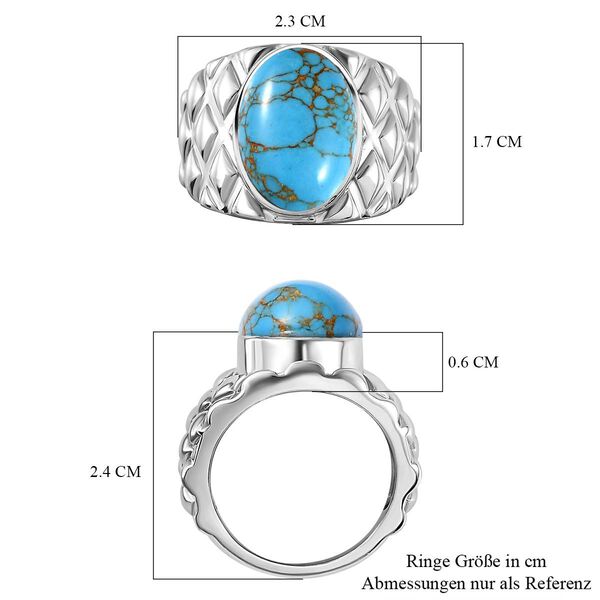 Blaues Türkis Ring Messing (Größe 17.00) ca. 5,54 ct image number 7