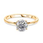 Moissanit Ring 925 Silber vergoldet (Größe 21.00) ca. 0,94 ct