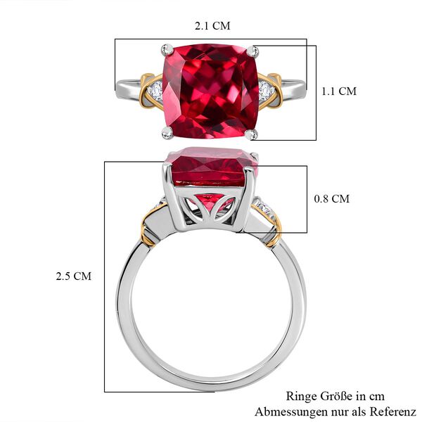 Labor Padparadscha-Saphir und Zirkon Ring - 5,82 ct. image number 6
