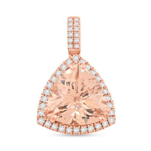 AAA Morganit und Diamant Anhänger in 417 Roségold - 5,05 ct. image number 0