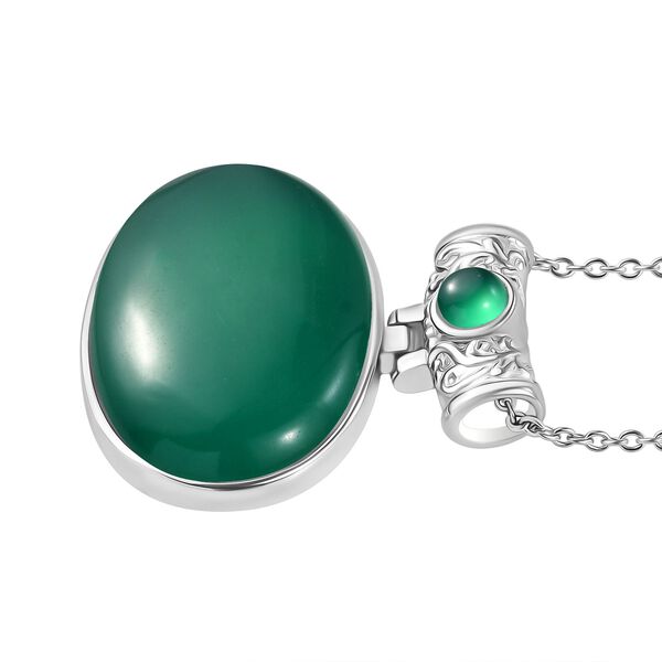 Verde Onyx Schmuckset Edelstahl ca. 80.50 ct image number 4