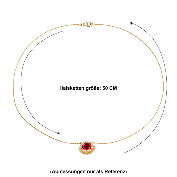 D'Joy Sunset Quarz Triplette, Wei&szlig;er Zirkon Halskette ca. 50 cm 925 Silber 750 Gelbgold Vermeil ca. 4,11 ct. image number 5