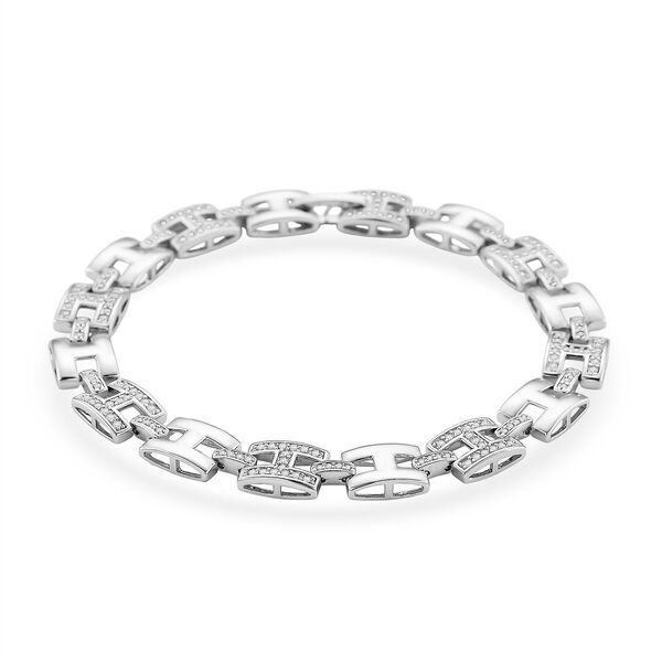 Wei&szlig;er Zirkonia Armband ca. 19 cm Nickelfreies Messing