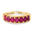 Afrikanischer Rubin (Fissure gefüllt) Ring, 925 Silber vergoldet, (Größe 17.00) ca. 1.80 ct