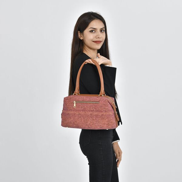 Handtasche aus Naturkork mit RFID-Schutz, Rot image number 2