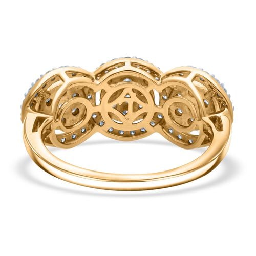 Lab Grown Diamant SI Ring 925 Silber 750 Gelbgold Vermeil (Größe 17.00) ca. 1,01 ct image number 5
