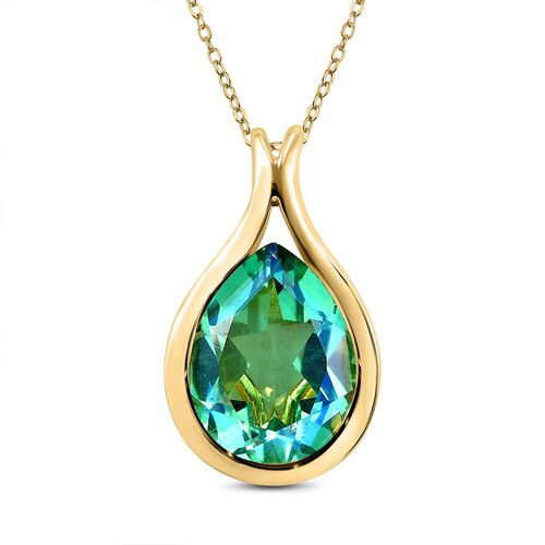 Pfau Triplett Quarz-Anhänger mit Kette, 925 Silber vergoldet ca. 4,67 ct image number 0