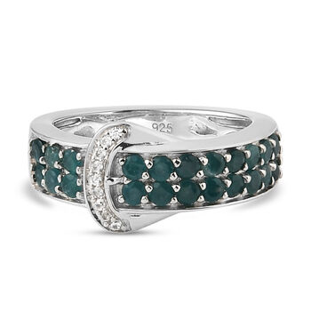 Grandidierit und Zirkon Ring 925 Silber platiniert (Gr&ouml;&szlig;e 16.00) ca. 0,93 ct