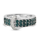 Grandidierit und Zirkon Ring 925 Silber platiniert (Größe 16.00) ca. 0,93 ct