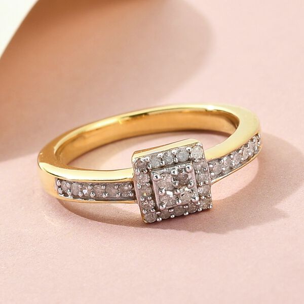 Diamant Ring 925 Silber Gelbgold Vermeil image number 2