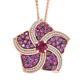 D'Joy Rhodolith Granat Schmuckset ca. 50 cm 925 Silber 750 Roségold Vermeil ca. 1,75ct. D'Joy Rhodolith Granat Schmuckset ca. 50 cm 925 Silber 750 Roségold Vermeil ca. 1,75ct.