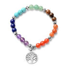 Mehrfarbiges Edelstein-Armband, 19 cm, silberfarben ca. 89,50 ct