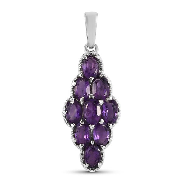 Afrikanischer Amethyst Anh&auml;nger Edelstahl ca. 3,59 ct
